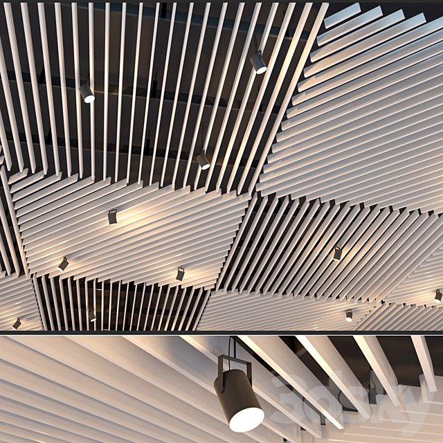 Кубообразный реечный потолок