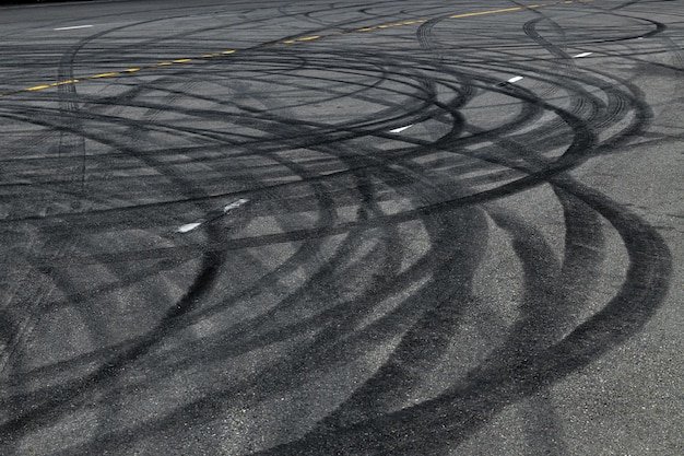 Следы шин на асфальте