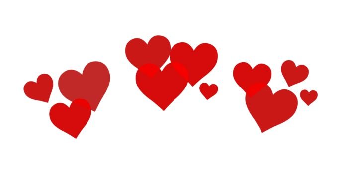 Сердечки на прозрачном фоне