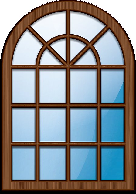 Окно полукруглое деревянное