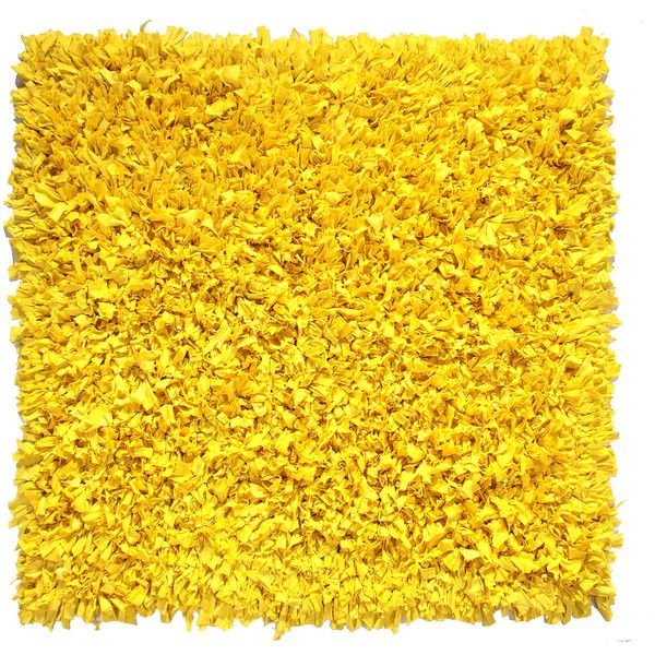 Желтый пушистый ковер