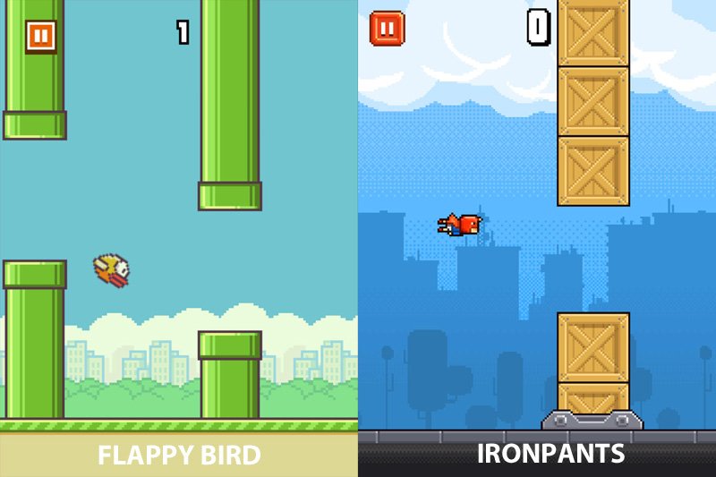 Трубы для игры Flappy Bird