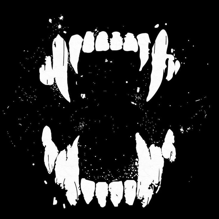 Пасть на черном фоне