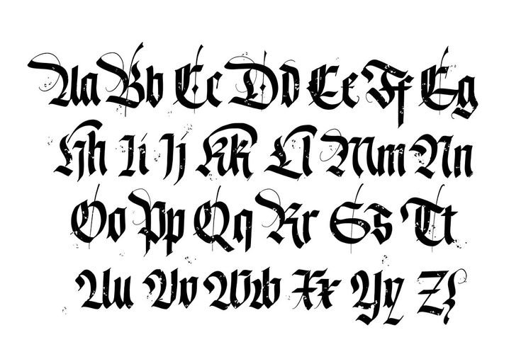 Готика каллиграфия фрактура алфавит