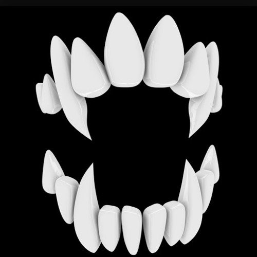 Челюсть на черном фоне