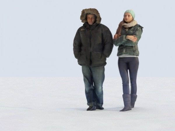 Люди зима для рендера