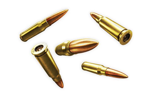 Пуля на прозрачном фоне