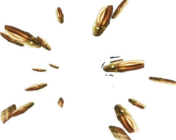 Пуля на прозрачном фоне