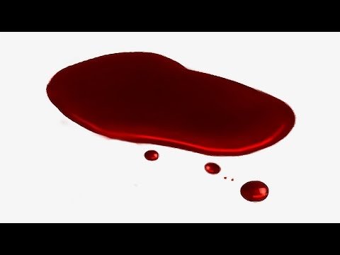 Лужица крови на белом фоне
