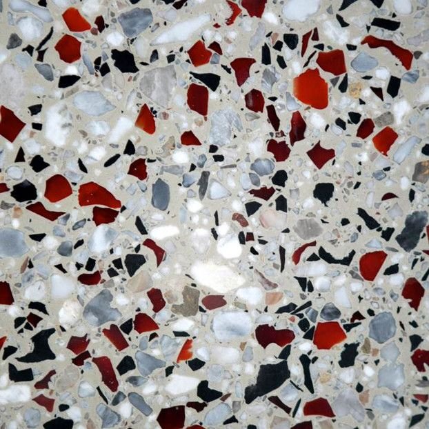 Керамогранит терраццо с красным