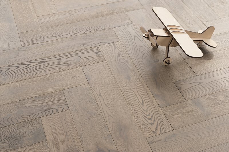 Паркет английская елка Coswick дуб серый кашемир 1168-4251