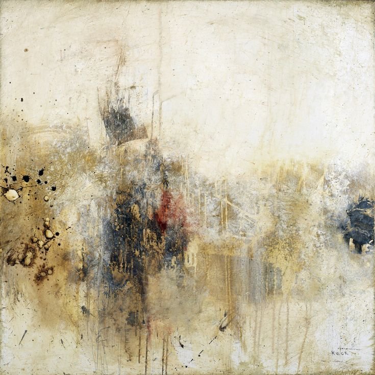 Картина абстракция в бежевых тонах