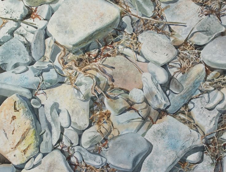 Камни акварелью