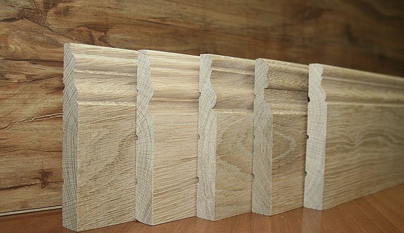 Плинтуса деревянные высокие дубовые срезы