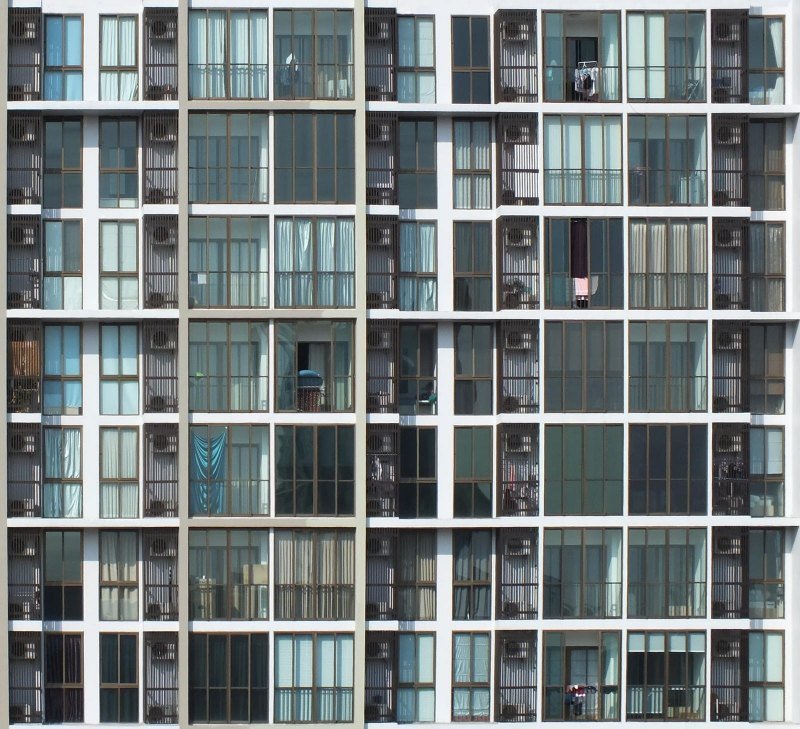 Фасады многоэтажных жилых домов