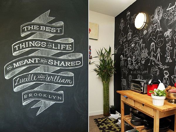 Меловая доска в интерьере