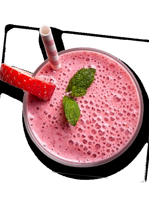 Молочный коктейль клубничный