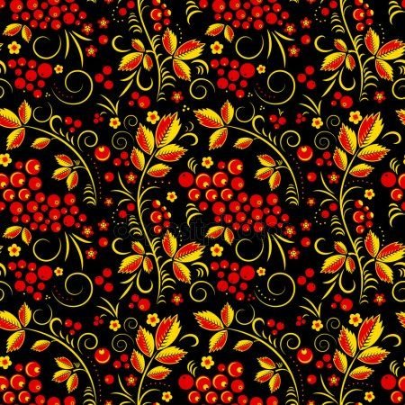 Хохломская роспись паттерн