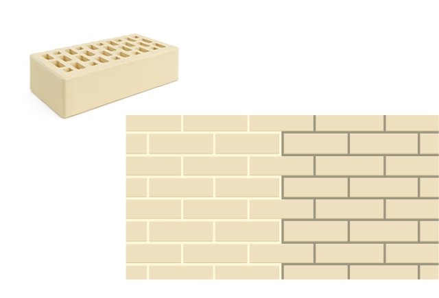 Кирпич лицевой 1 НФ слоновая кость НКЗ