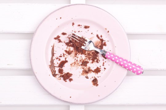 Пустая грязная тарелка