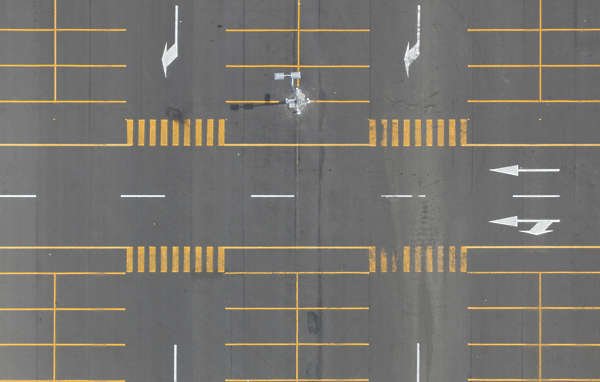 Дорожное полотно с разметкой