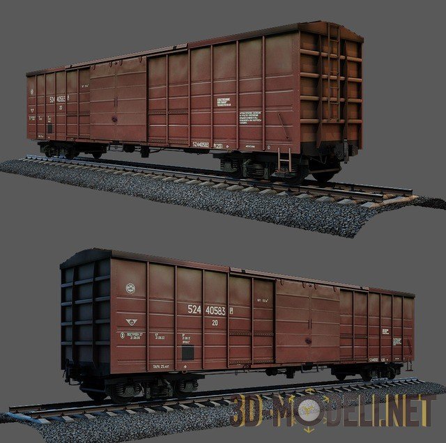 Вагон РЖД 3д модель