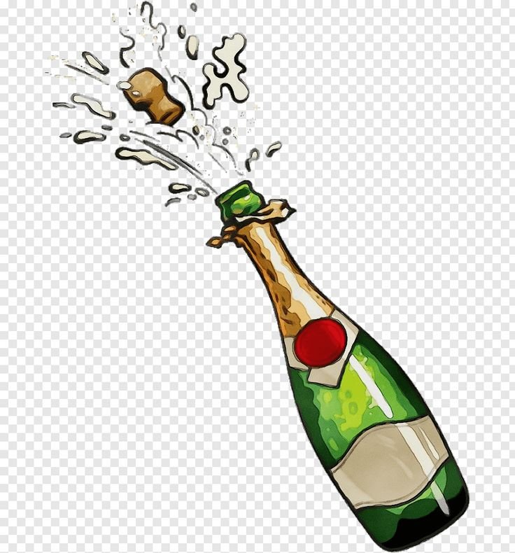 Нарисованная бутылка шампанского