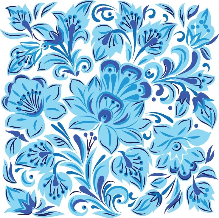 Гжель паттерн вектор