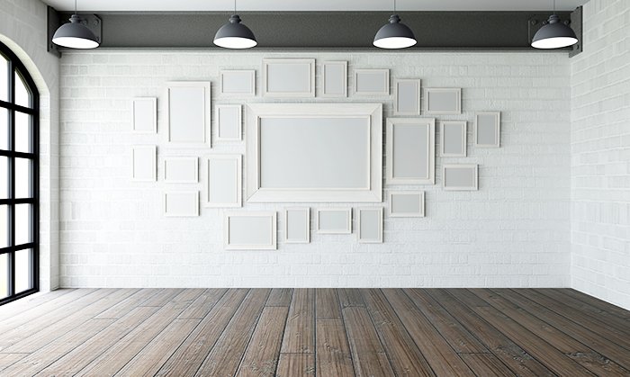 Пустая стена в интерьере