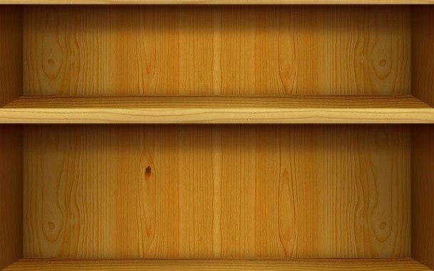 Пустые книжные полки