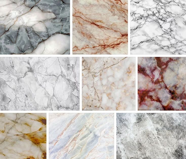 Расцветки мрамора