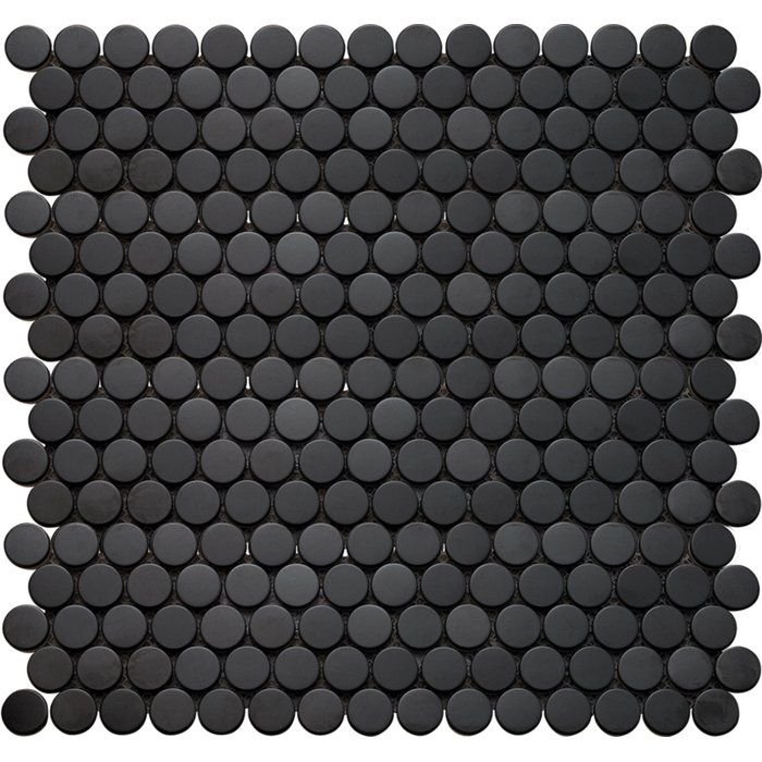 Penny Round Black Matte мозаика