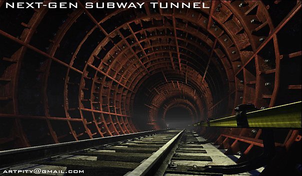 3д модель тоннеля метро