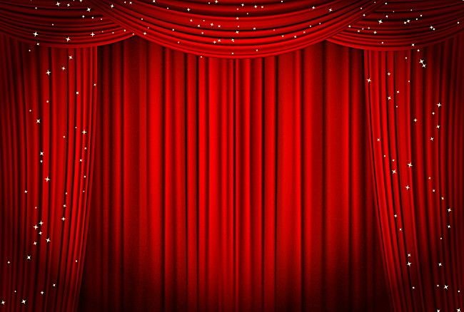 Красные театральные шторы