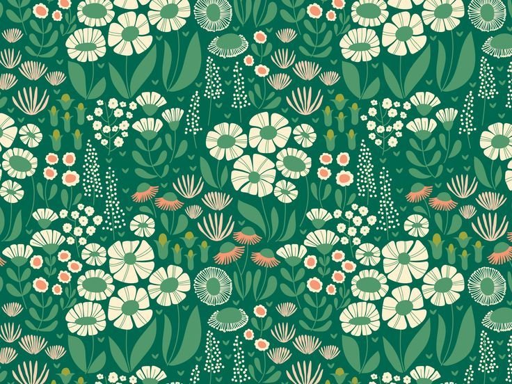 Бесшовный растительный узор