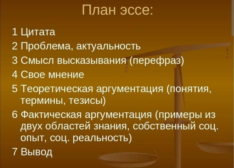 План эссе