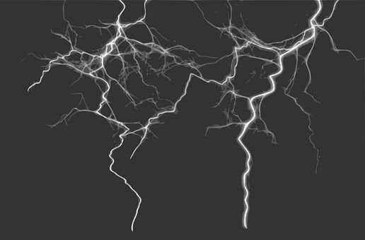 Молния на черном фоне