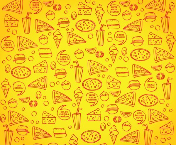 Паттерн с едой желтый