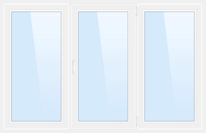 Окно ПВХ трёхстворчатое, 144х175 см
