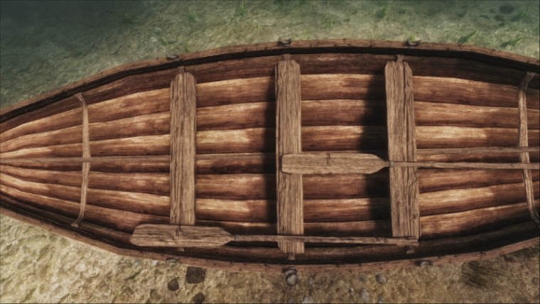 Деревянная лодка вид сверху