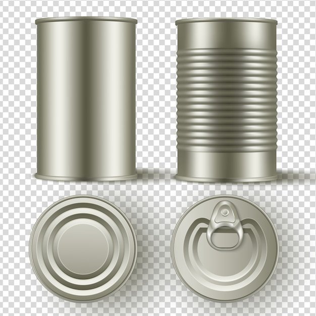 Металлическая банка вид сбоку