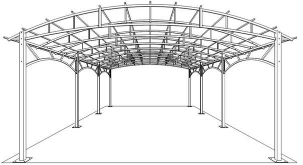 Автонавес комфорт 3,3м х 4м каркас