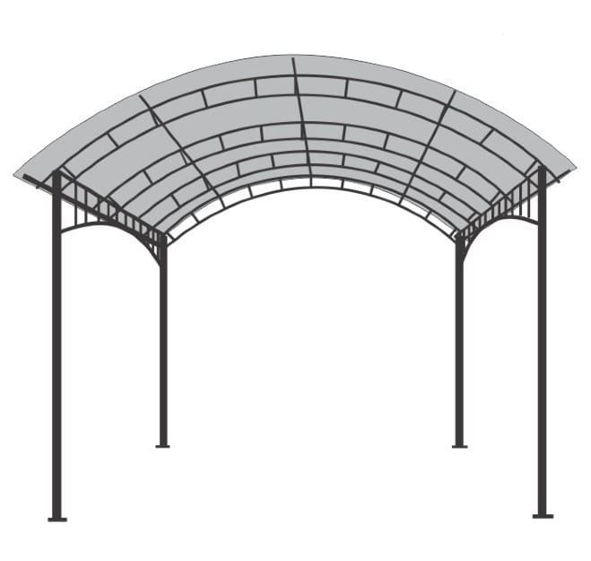 Навес односкатный полуарочные фермы