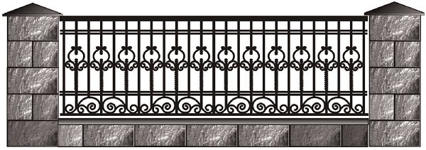 Кованый забор текстура
