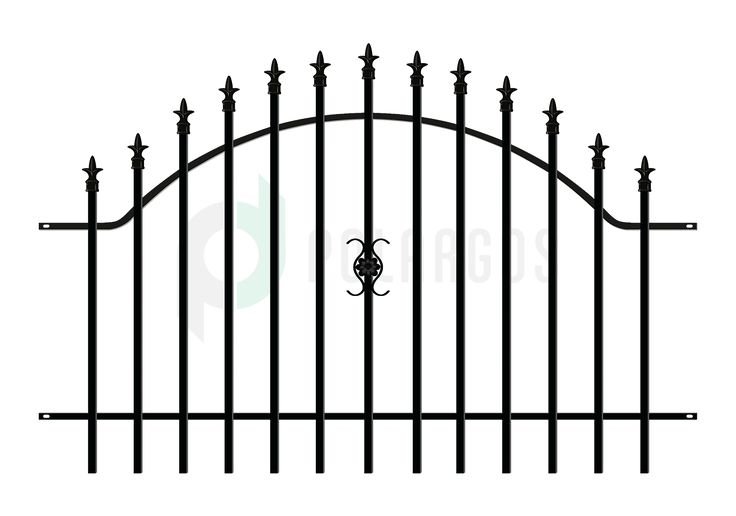 Кованый забор на белом фоне