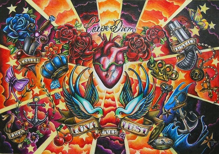 Нью скул тату