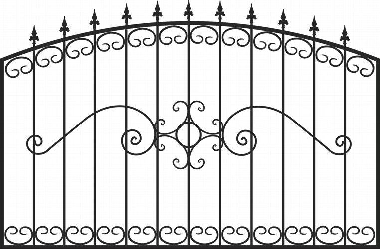 Красивый забор кованый без фона