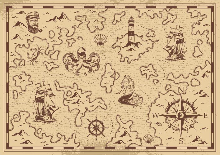 Старая карта пиратов