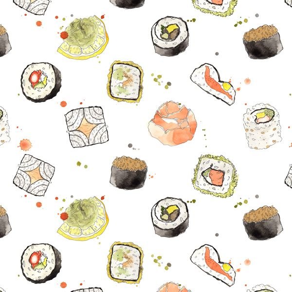 Роллы паттерн вектор