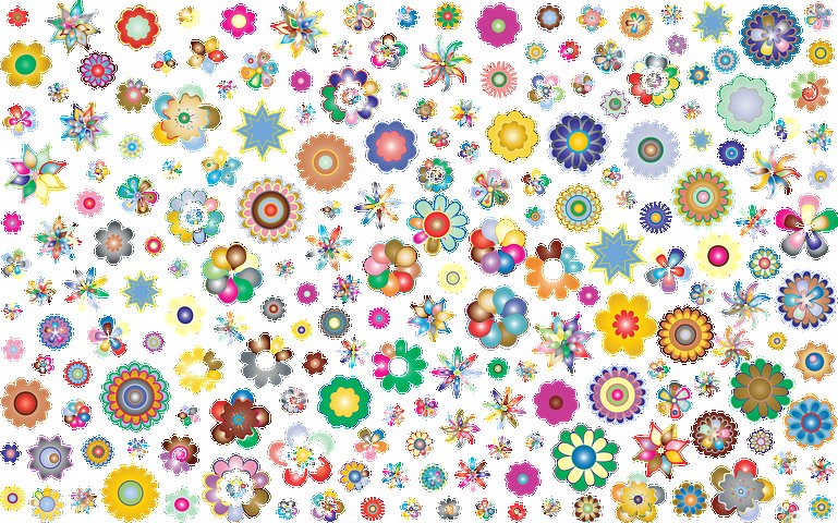 Разноцветные цветочки